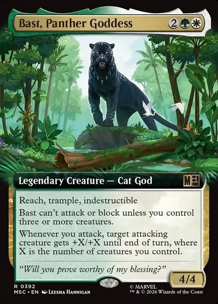 Bast, Panther Goddess, Magic card MSC 392 — Marvel Super Heroes Commander set