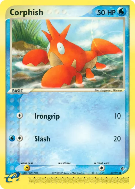 Corphish, Pokémon card DR 53 — Dragon set