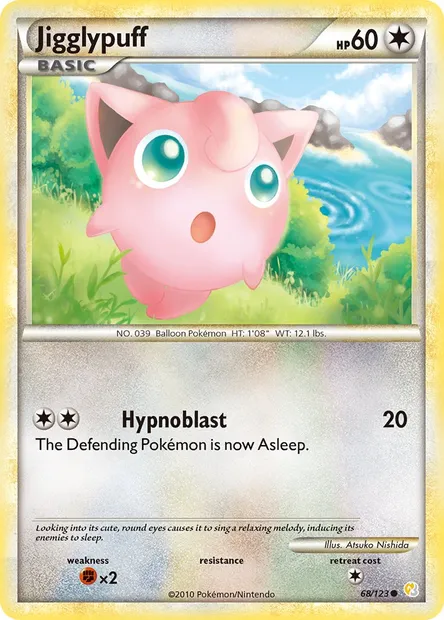 Jigglypuff, Pokémon card HS 68 — HeartGold SoulSilver set