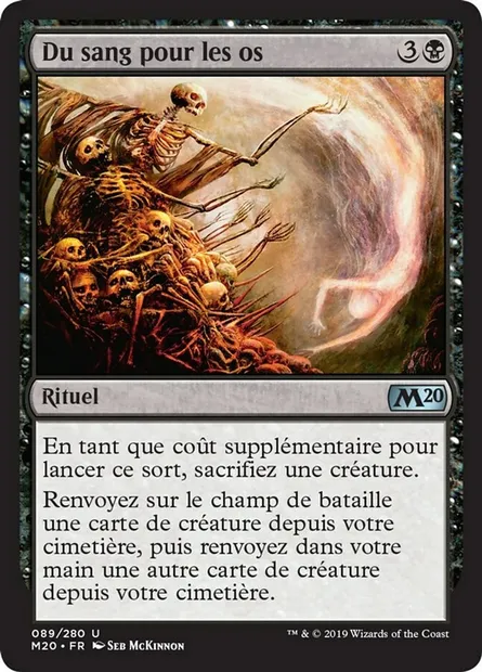Du sang pour les os, carte Magic M20 89 — extension Core Set 2020