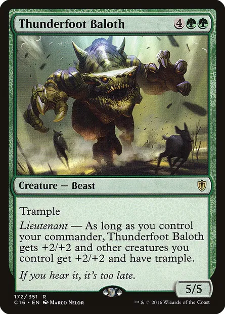 Thunderfoot Baloth, Magic card C16 172 — Commander 2016 set
