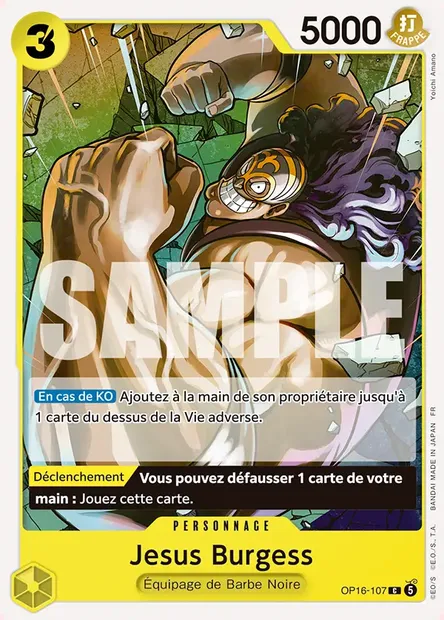 Jesus Burgess, carte One Piece OP16-107 — extension L'HEURE DE LA BATAILLE DÉCISIVE