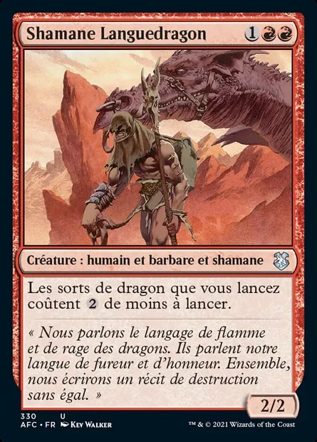 Shamane languedragon, carte Magic AFC 330 — extension Forgotten Realms Commander
