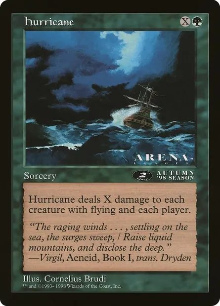 Hurricane, Magic card OLEP 58 — Oversized League Prizes set