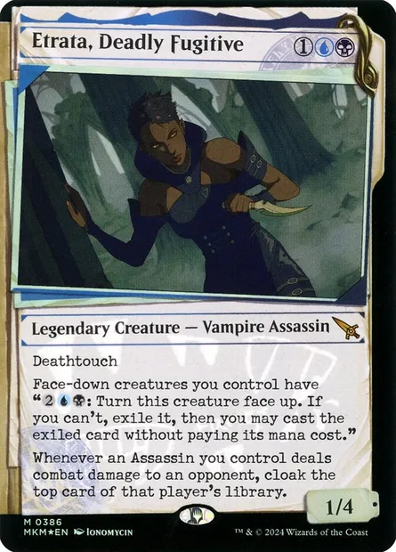 Etrata, Deadly Fugitive, Magic card MKM 386 — Murders at Karlov Manor set