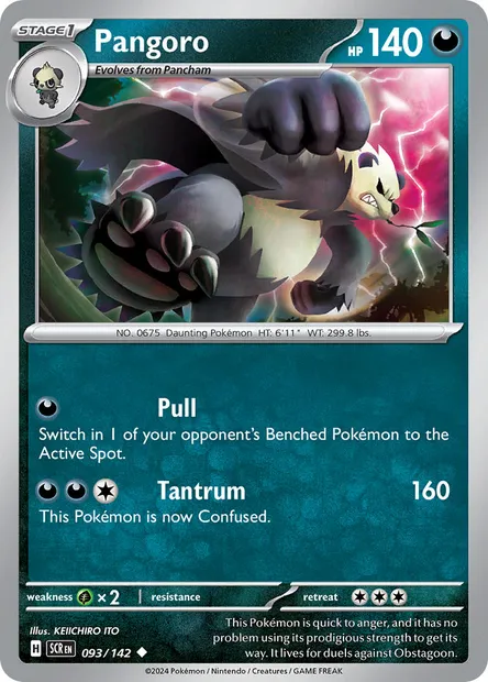 Pangoro, Pokémon card SCR 093 — Stellar Crown set