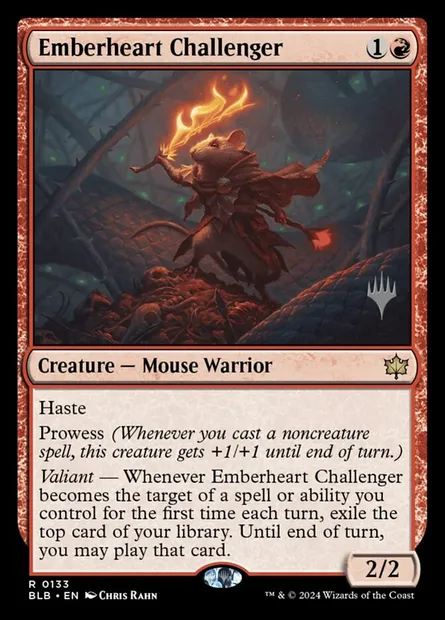 Emberheart Challenger, Magic card PBLB 133p — Bloomburrow Promos set