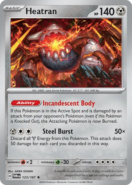 Heatran, Pokémon card TWM 123 — Twilight Masquerade set