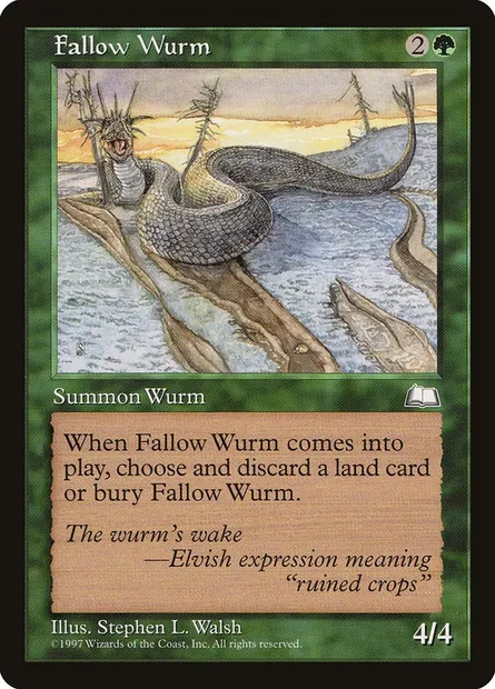 Fallow Wurm, Magic card WTH 126 — Weatherlight set