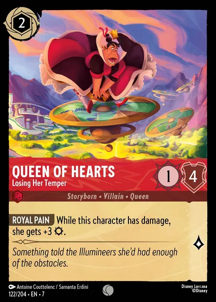 Queen of Hearts - Losing Her Temper, Disney Lorcana card CH7-122 — Archazia's Island set