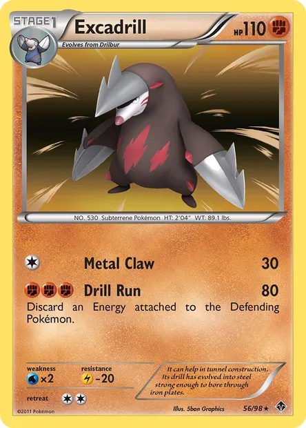 Excadrill, Pokémon card EPO 56 — Emerging Powers set