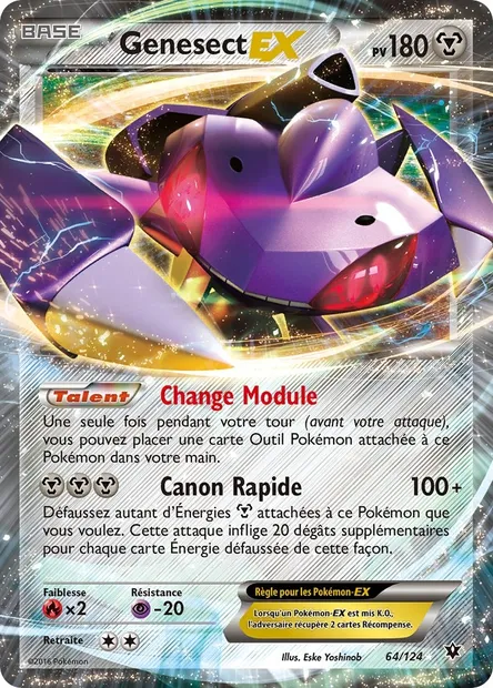 Genesect EX, carte Pokémon FCO 64 — extension Impact des Destins