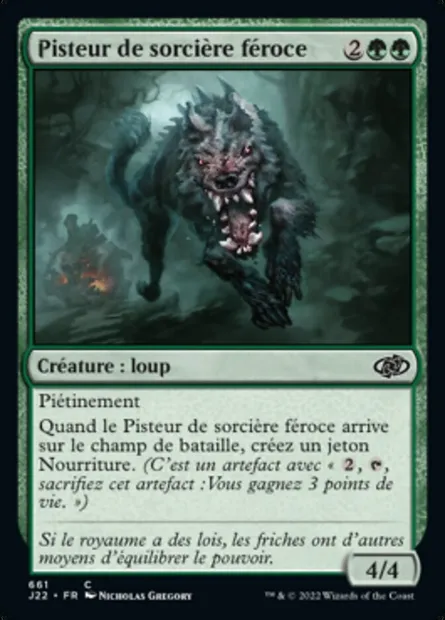 Pisteur de sorcière féroce, carte Magic J22 661 — extension Jumpstart 2022