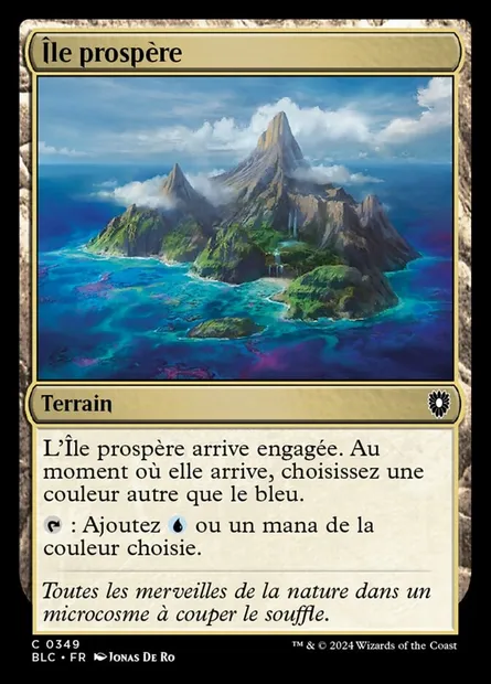 Île prospère, carte Magic BLC 349 — extension Bloomburrow Commander