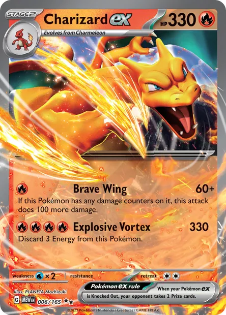 Charizard ex, Pokémon card MEW 006 — 151 set