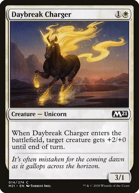 Daybreak Charger, Magic card M21 14 — Core Set 2021 set