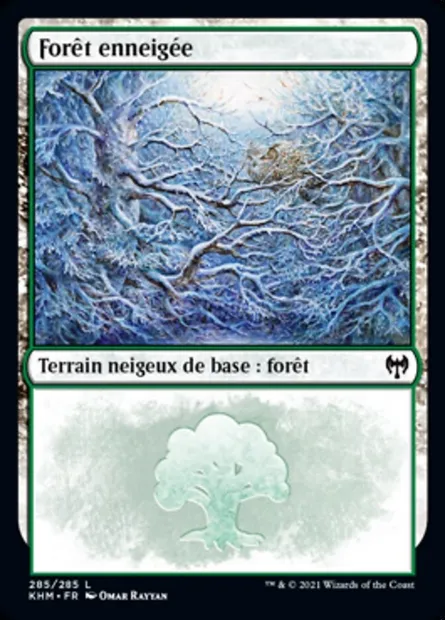 Forêt enneigée, carte Magic KHM 285 — extension Kaldheim