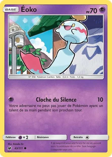 Éoko, carte Pokémon CIN 43 — extension Invasion Carmin