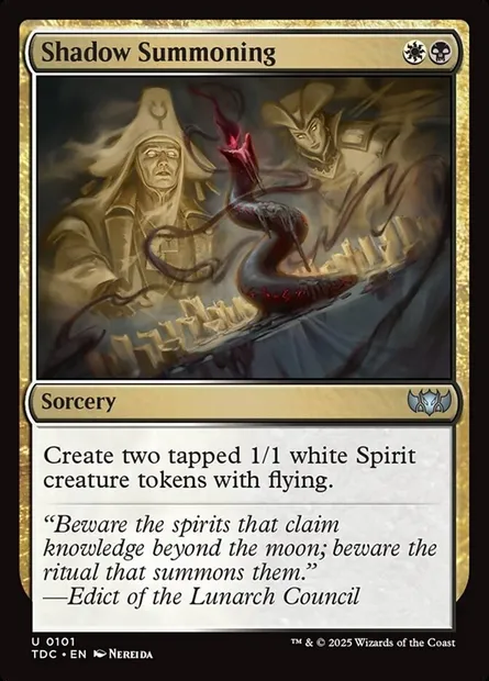 Shadow Summoning, Magic card TDC 101 — Tarkir: Dragonstorm Commander set