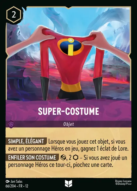 Super-costume, carte Disney Lorcana CH12-066 — extension Contrées Inconnues