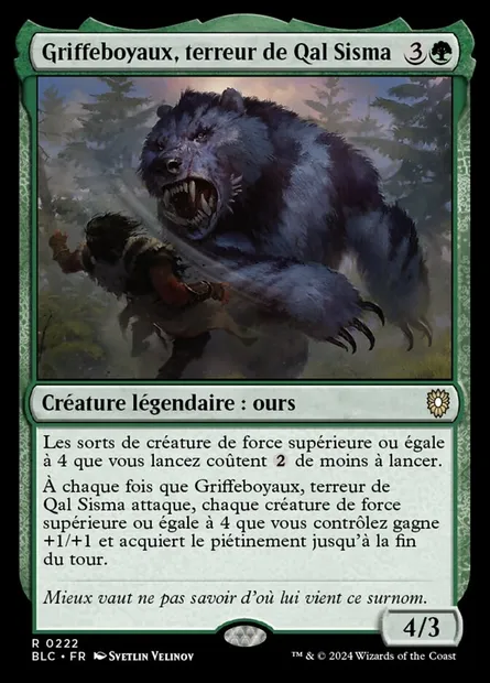Griffeboyaux, terreur de Qal Sisma, carte Magic BLC 222 — extension Bloomburrow Commander