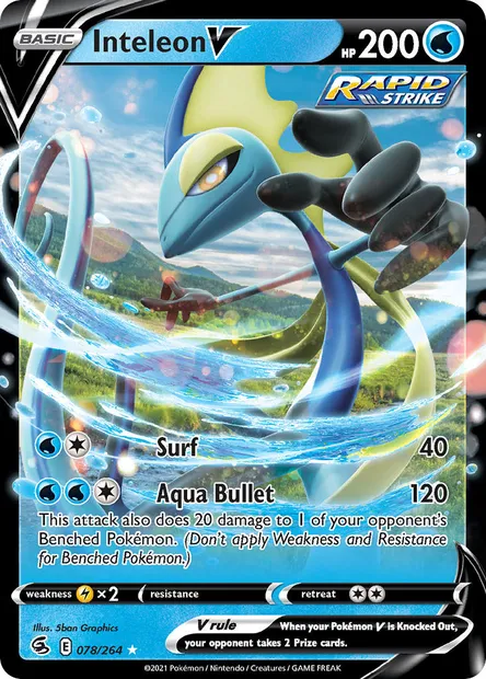 Inteleon V, Pokémon card FST 78 — Fusion Strike set