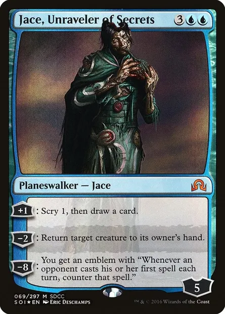 Jace, Unraveler of Secrets, Magic card PS16 69 — San Diego Comic-Con 2016 set