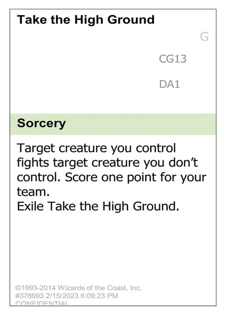 Take the High Ground, Magic card UNK CG13 — Unknown Event set