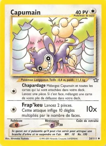 Capumain, carte Pokémon NG 26 — extension Neo Genesis