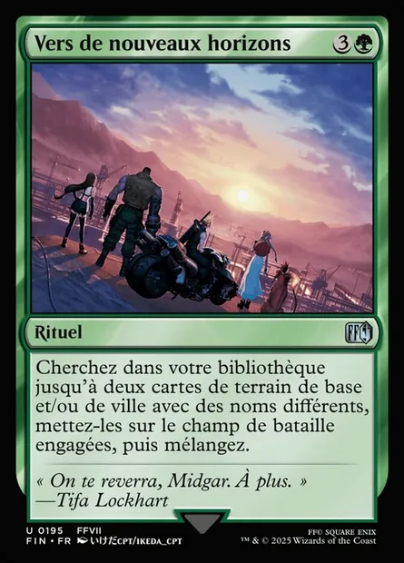 Vers de nouveaux horizons, carte Magic FIN 195 — extension Final Fantasy