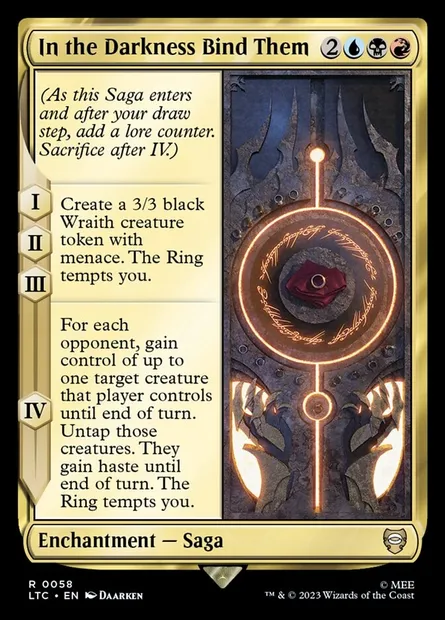 In the Darkness Bind Them, Magic card LTC 58 — Tales of Middle-earth Commander set