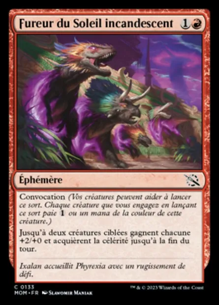 Fureur du Soleil incandescent, carte Magic MOM 133 — extension L'invasion des machines