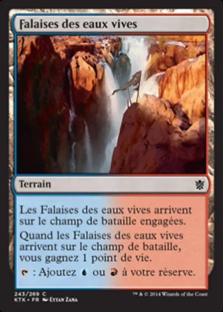 Falaises des eaux vives, carte Magic KTK 243 — extension Les Khans de Tarkir