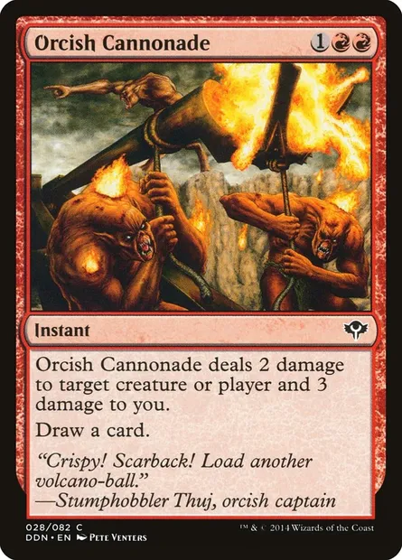 Canonnade orque, carte Magic DDN 28 — extension Duel Decks: Speed vs. Cunning