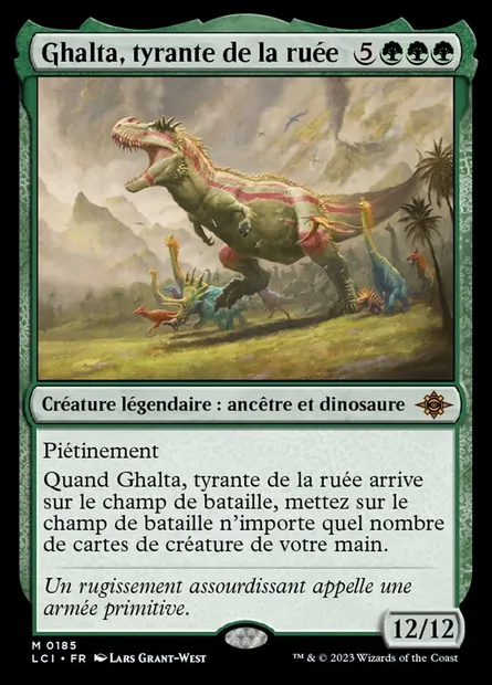 Ghalta, tyrante de la ruée, carte Magic LCI 185 — extension The Lost Caverns of Ixalan