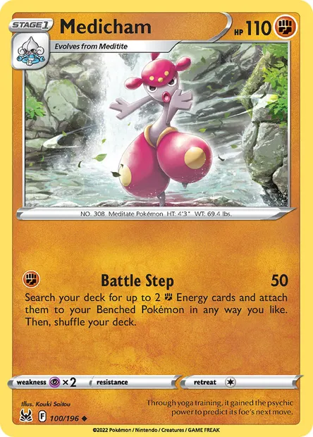 Medicham, Pokémon card LOR 100 — Lost Origin set