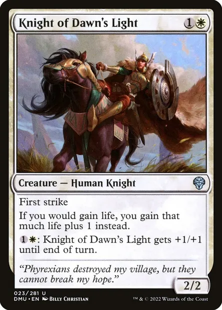 Knight of Dawn's Light, Magic card DMU 23 — Dominaria United set