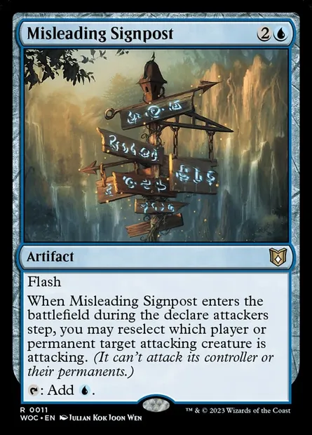 Misleading Signpost, Magic card WOC 11 — Wilds of Eldraine Commander set