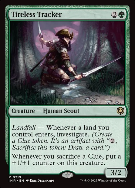 Traqueuse infatigable, carte Magic INR 219 — extension Innistrad Remastered
