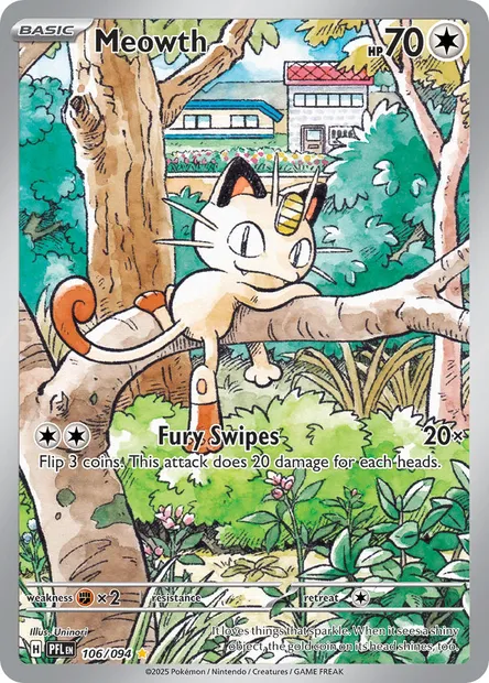 Meowth, Pokémon card PFL 106 — Phantasmal Flames set