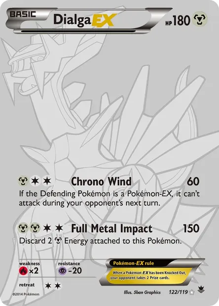 Dialga EX, Pokémon card PHF 122 — Phantom Forces set