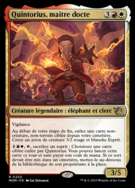 Quintorius, maître docte, carte Magic MOM 250 — extension L'invasion des machines