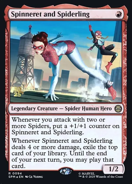 Spinneret et Spiderling, carte Magic PSPM 94s — extension Marvel's Spider-Man Promos