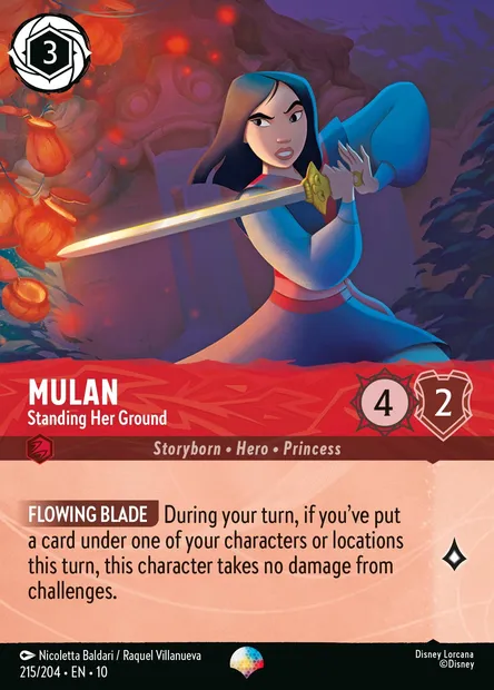Mulan - Standing Her Ground, Disney Lorcana card CH10-215 — Whispers in the Well set