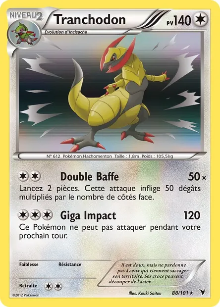Tranchodon, carte Pokémon NVI 88 — extension Nobles Victoires
