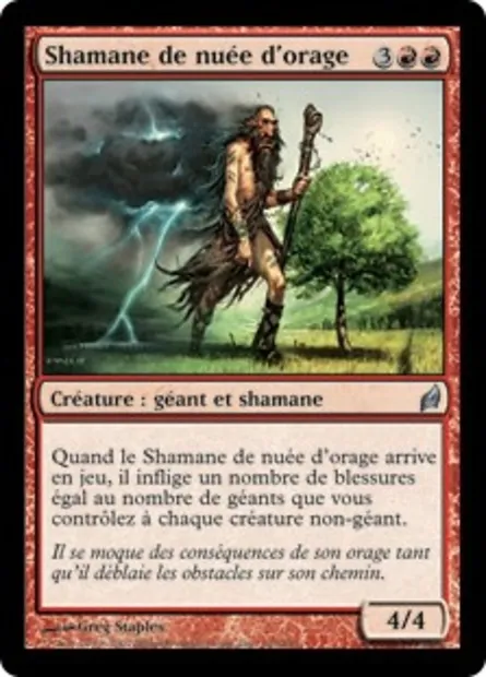 Shamane de nuée d'orage, carte Magic LRW 195 — extension Lorwyn