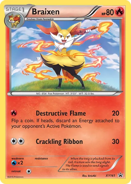 Braixen, Pokémon card XY 161 — XY Black Star Promos set