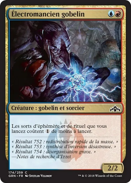 Électromancien gobelin, carte Magic GRN 174 — extension Les Guildes de Ravnica