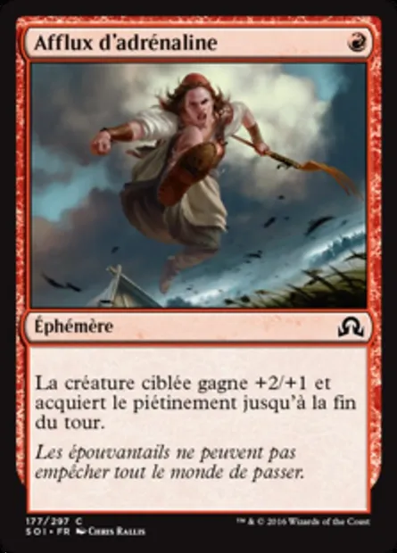Afflux d'adrénaline, carte Magic SOI 177 — extension Ténèbres sur Innistrad