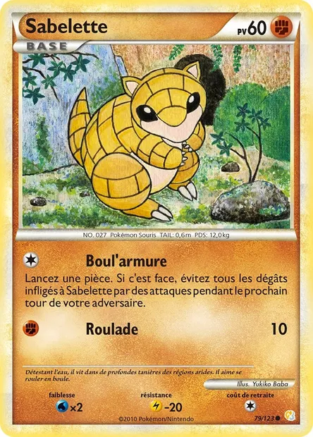 Sabelette, carte Pokémon HS 79 — extension HeartGold SoulSilver